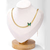 18K Butterfly Choker For Women Adjustable Chain Charm Stainless Steel Necklace Kpop Delicate Pendant Necklace Bridal Jewelry