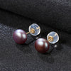 18K Gold AAA+ Handpicked Round Cultured Pearl Stud Earrings for Women Girls 2020 New Fashion Earrings by Brand