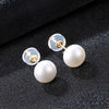 18K Gold AAA+ Handpicked Round Cultured Pearl Stud Earrings for Women Girls 2020 New Fashion Earrings by Brand