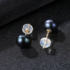 18K Gold AAA+ Handpicked Round Cultured Pearl Stud Earrings for Women Girls 2020 New Fashion Earrings by Brand