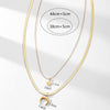 18K Gold Color Choker Necklace for women Multilayer Long moon Tassel Pendant Chain Necklaces &amp; Pendants chokers Jewelry