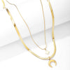18K Gold Color Choker Necklace for women Multilayer Long moon Tassel Pendant Chain Necklaces &amp; Pendants chokers Jewelry