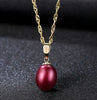 18K Gold Pearl Necklace Pendant Pearl Jewelry Necklaces&Pendant White/Red/Pink/Black/Wine Red/Purple Charm Necklace