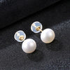 18K Gold Pearl stud Earrings Pearl Jewelry Black Natual pearl Au750 Yellow Gold Stud Earrings Wedding Party Gift