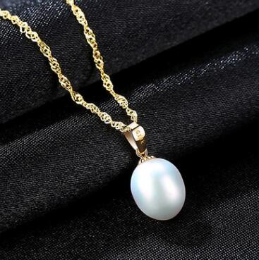 18K Gold Pendant Natural Pearl Jewelry Necklaces & Pendant For Lovers Brand Party Pearl Pendants Send 18K Necklaces