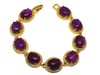 18K Gold Plated Natural Purple South Africa Round Beads Bracelet