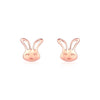 18K Gold Small Bunny Stud Earrings Rabbit Gold Stud Earrings For Women Fashion Animal Jewelry boucle d'oreille pendientes 0.40g