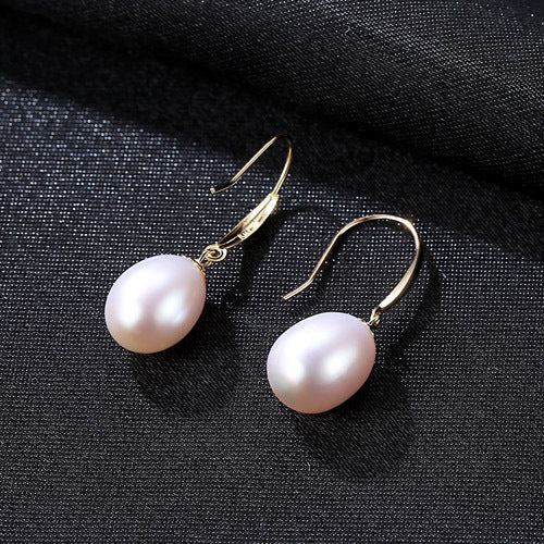 18K Gold red Pearl Earrings Pearl Fine Jewelry Natural Au 750 Yellow Gold Drop Earrings Wedding Party Mum best Gift