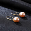 18K Gold red Pearl Earrings Pearl Fine Jewelry Natural Au 750 Yellow Gold Drop Earrings Wedding Party Mum best Gift