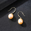 18K Gold red Pearl Earrings Pearl Fine Jewelry Natural Au 750 Yellow Gold Drop Earrings Wedding Party Mum best Gift