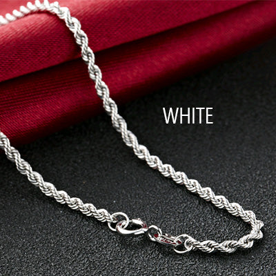 18K Pure Gold Women's Necklace Fashion&Trendy yellow white rose lady unisex Female's chain Wedding Party Diamond-Jewelry hot top