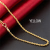 18K Pure Gold Women's Necklace Fashion&Trendy yellow white rose lady unisex Female's chain Wedding Party Diamond-Jewelry hot top