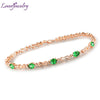 18K Rose Solid Gold Fine Jewelry Diamond Tsavorite Stone Bracelets & Bangles Oval 4x5mm NA0034