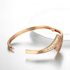 18K Yellow Gold Fashion Openwork Set Zircon Alloy Bracelet Europe and America Trendy Style Bangles Geometric Type Fine Jewelry