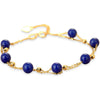 18K Yellow Gold Natural Green Jade/Lapis/Red Agate Bracelet Female Elegant Lapis Pulsera Bracelet Jewelry Christmas Gift