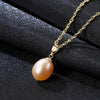 18K Yellow Gold Pendant red Pearl Pendant Necklace Gift For Women Brand Party Pearl Pendants With 45cm 925 chain