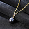 18K Yellow Gold Pendant red Pearl Pendant Necklace Gift For Women Brand Party Pearl Pendants With 45cm 925 chain