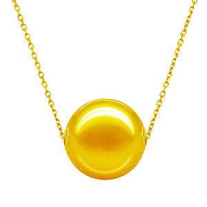 18K yellow rose white gold chains thread South sea golden pearls necklace single pearl necklace for career womens