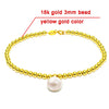 18k Au750 gold beads strand tifany design bracelet with 8-9mm perfect round natural pearl charm for women ladies girls lover