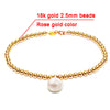 18k Au750 gold beads strand tifany design bracelet with 8-9mm perfect round natural pearl charm for women ladies girls lover