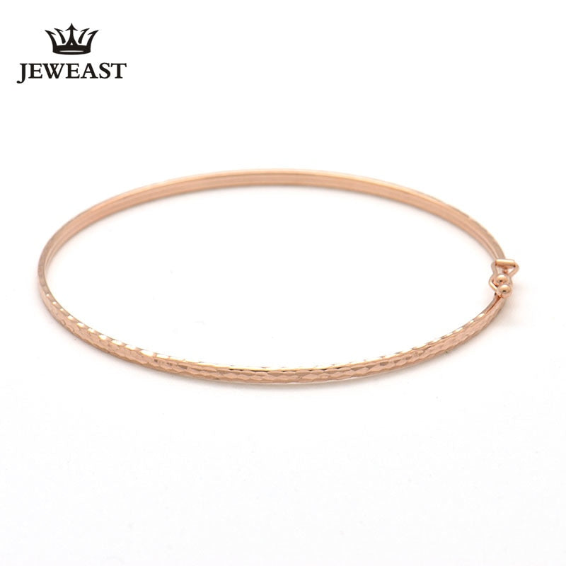 18k Gold Bangle Rose Flower Flat Bangles Color Woman Popular 2020 New Fashion Female Bracelet Fine Jewelry Party Classic Women