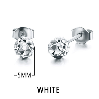 18k Gold Earrings Yellow Rose White New Fashion Trendy Women Ball Small Female Engaged Jewelry 2020 Hot Sale Party Classic Good