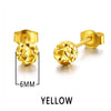 18k Gold Earrings Yellow Rose White New Fashion Trendy Women Ball Small Female Engaged Jewelry 2020 Hot Sale Party Classic Good