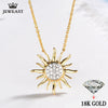 18k Gold Necklace Pendant Sun Shiny Women Girl Miss Gift Girlfriend Natural Real Party Trendy Good 2020 New Hot Custom
