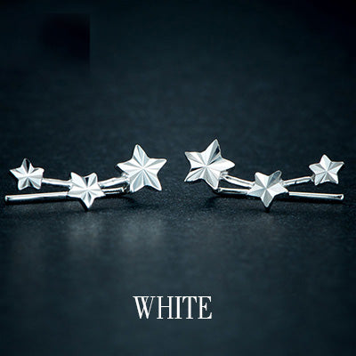 18k Gold Stud Earring Yellow/white/rose For Women Girl Star Earrings Row Party Fashion Design Genuine Jewelry 2020 New Trendy