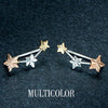 18k Gold Stud Earring Yellow/white/rose For Women Girl Star Earrings Row Party Fashion Design Genuine Jewelry 2020 New Trendy