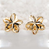 18k Gold Stud Earrings Female Genuine Delicate Flower Pure Wedding Earring Hollow Design Fine Jewelry For Women Fashion Ear New