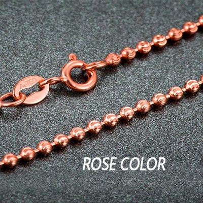 18k Pure Gold Beads Necklace Rose White Yellow Chain Real Au750 Solid Shine New Hot Trendy Party Ball Women Girl Miss Gift Good