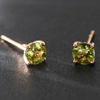 18k Pure Gold Citrine Garnet Opaz Olivine Amethy Earring Fashion Beautiful Natural Classic Elegant Real 750 Solid Party Women