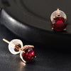 18k Pure Gold Citrine Garnet Opaz Olivine Amethy Earring Fashion Beautiful Natural Classic Elegant Real 750 Solid Party Women