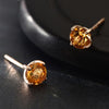 18k Pure Gold Citrine Garnet Opaz Olivine Amethy Earring Fashion Beautiful Natural Classic Elegant Real 750 Solid Party Women