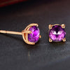 18k Pure Gold Citrine Garnet Opaz Olivine Amethy Earring Fashion Beautiful Natural Classic Elegant Real 750 Solid Party Women