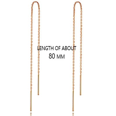 18k Pure Gold Line Earrings Tasteful Fashion Simple Classic Individuality Jewelry Women Girl Miss Gift New Hot Sale Good Nice