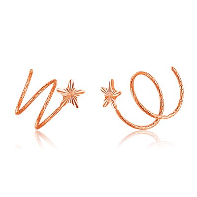18k Pure Gold Stud Earring Exquisite Elegant Women Jewelry Rose Yellow White Star Miss Girl Gift For Birthd Hot Sale Good New