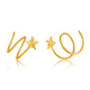 18k Pure Gold Stud Earring Exquisite Elegant Women Jewelry Rose Yellow White Star Miss Girl Gift For Birthd Hot Sale Good New