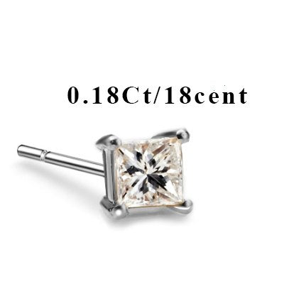 18k Pure Gold White Yellow Natural Stud Earrings Classic Elegant Simple Noble Wedding Jewelry Gift Hot Sale 2020 New