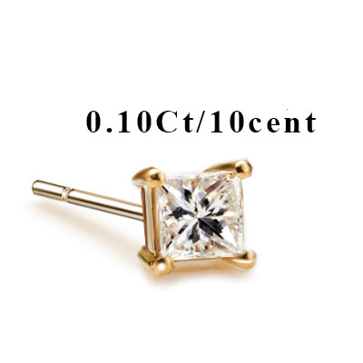 18k Pure Gold White Yellow Natural Stud Earrings Classic Elegant Simple Noble Wedding Jewelry Gift Hot Sale 2020 New