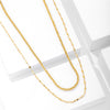 18k Trend Sparkling Gold Choker Double Layer Necklace for Women Elegant Clavicle Chain Necklace Party Wedding Collar Jewelry