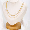 18k Trend Sparkling Gold Choker Double Layer Necklace for Women Elegant Clavicle Chain Necklace Party Wedding Collar Jewelry