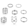18pcs  Jewelry Rings Set  Selling Metal Alloy Hollow Round Opening Women Finger Ring For Girl Lady Party Wedding Gifts