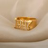 1997 Year Cubic Zirconia Rings For Women Stainless Steel Gold Color Ring Birth Years Zircon Jewelry Couple Gift anillos mujer