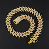 19mm Thorns Cuban Chain Choker Alloy Necklaces Ice Out Bling AAA+ Rhinestones For Men/Women Hip Hop Jewelry