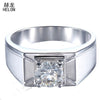 1CT Round Cut 6.5mm Genuine AAA Graded Cubic Zirconia Top Men's Jewelry Sterling Silver 925 Solitaire Ring Band
