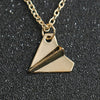 1D One Direction Necklace Paper Airplane Plane Pendant Gold Black Gun Silver Color Simple Jewelry Men Women