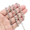 1M/2M/5M/10M 5mm Width Stainless Steel Handmade Hollow out Cross Silver Link Chains DIY For Choker Necklace Jewelry Accessories
