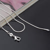 1MM 2MM silver plated smooth Snake Chain stamped choker Necklace For women Jewelry 16 18 20 22 24 26 28 30 inch
